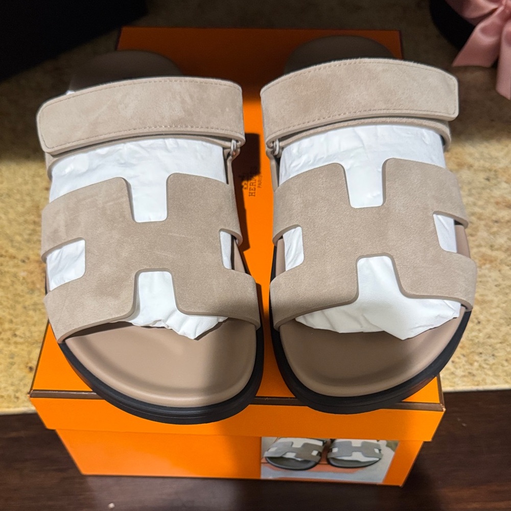 Nude Suede Slide chypre Sandals